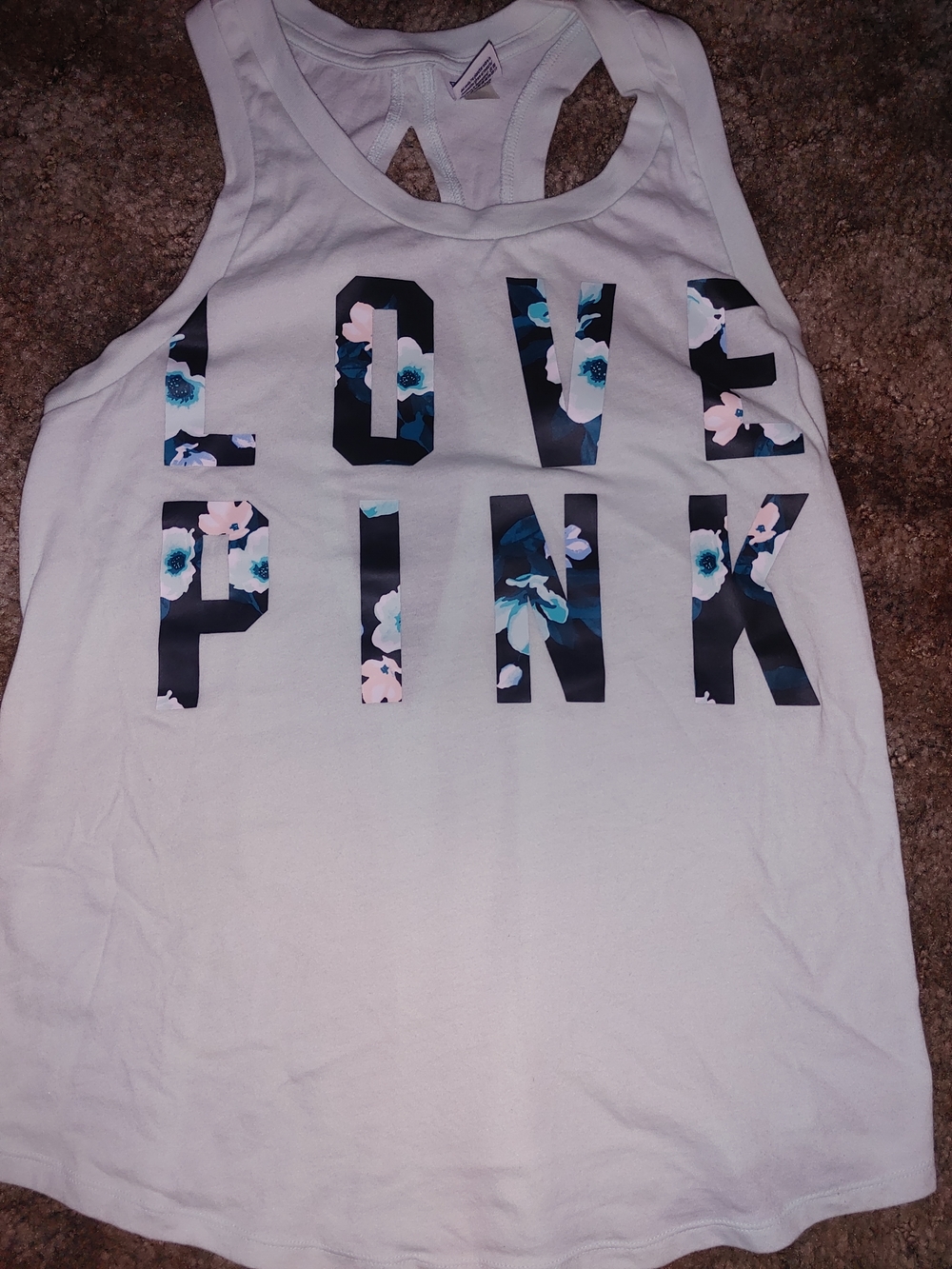 Teal 'LOVE PINK' Graphic Tank